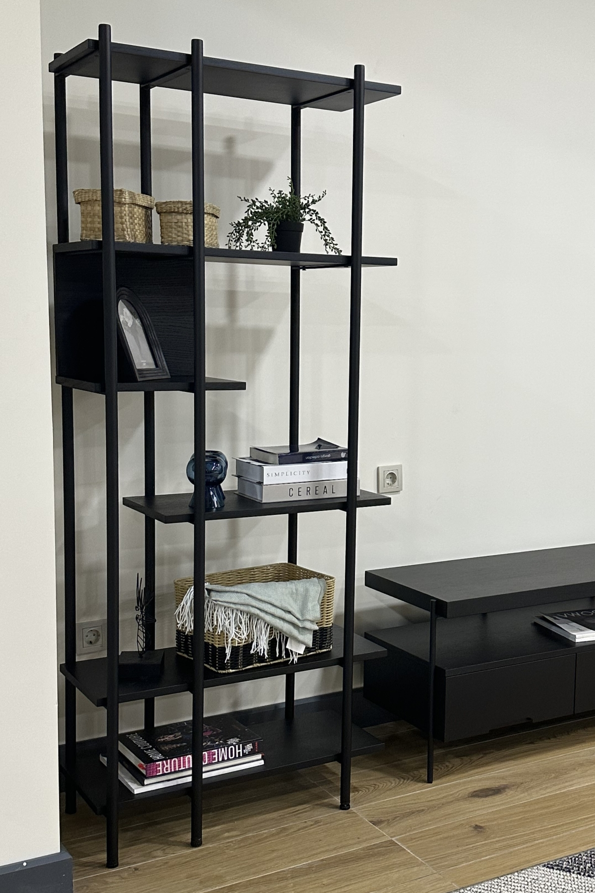 Harmonia Kitaplık Ahşap Raf Metal Çerçeve - 75 cm