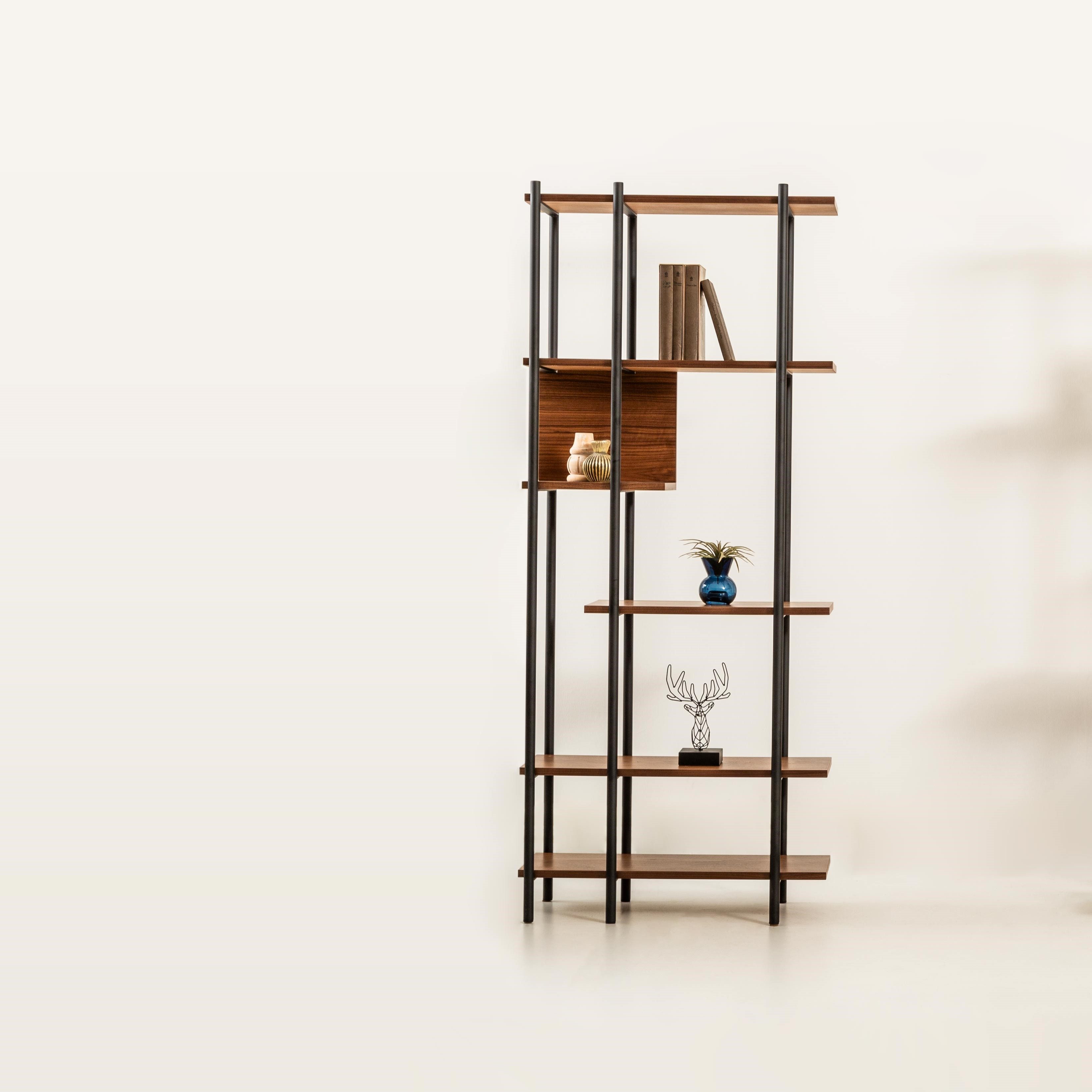 Harmonia Kitaplık Ahşap Raf Metal Çerçeve - 75 cm
