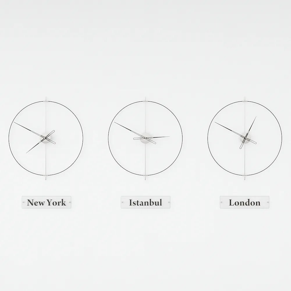 Massive Simple World Clocks Duvar Saati