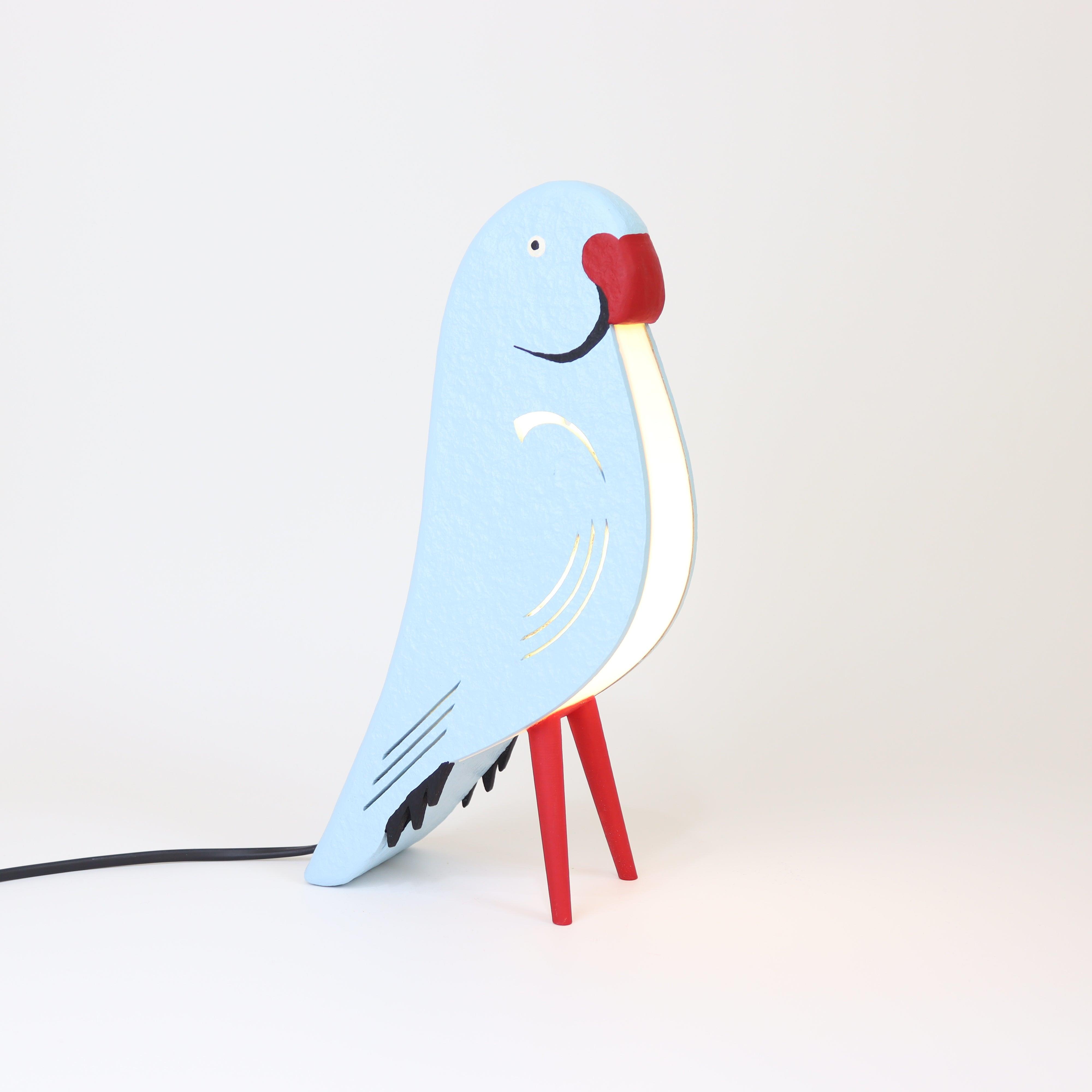 Mavi Papağan Masa Lambası