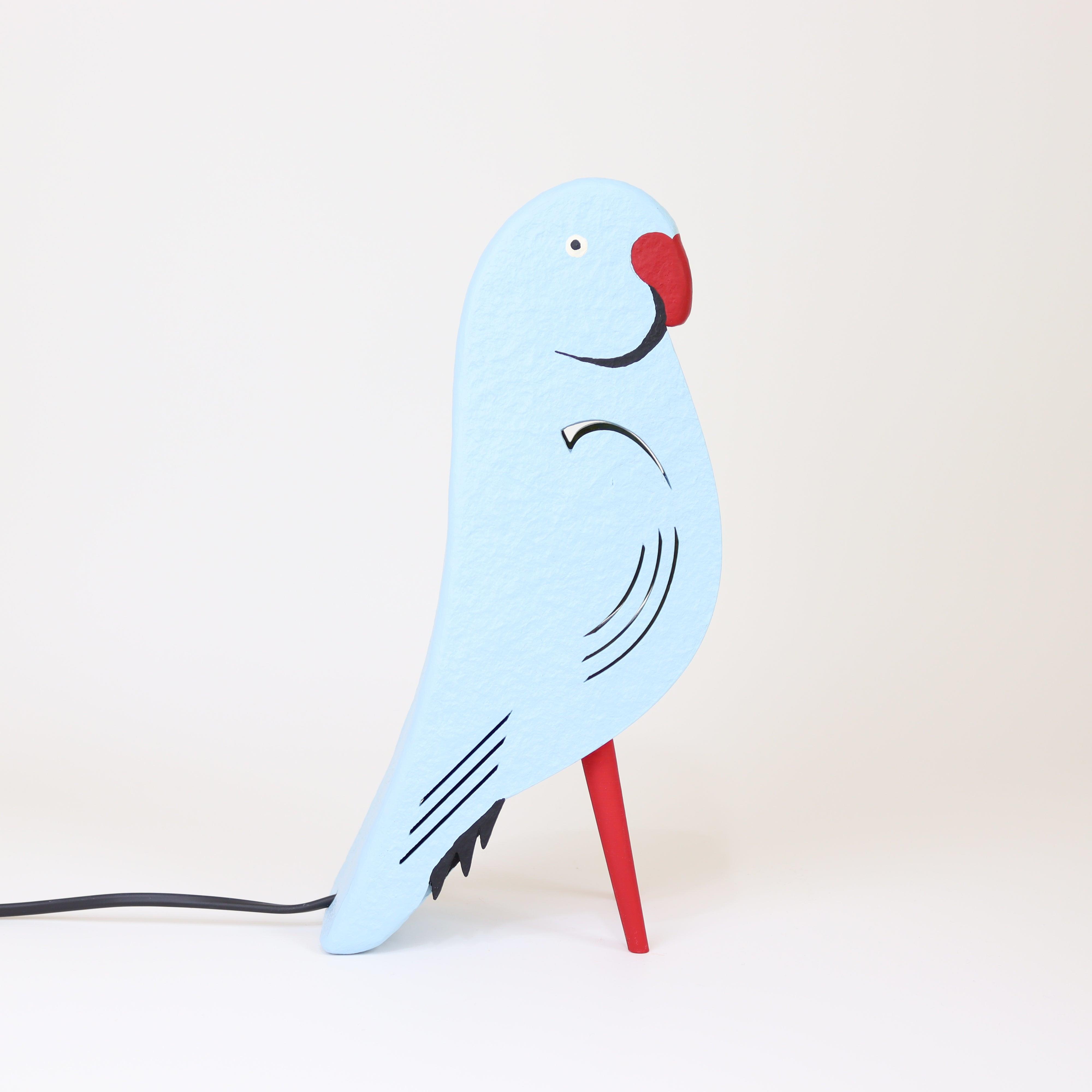 Mavi Papağan Masa Lambası