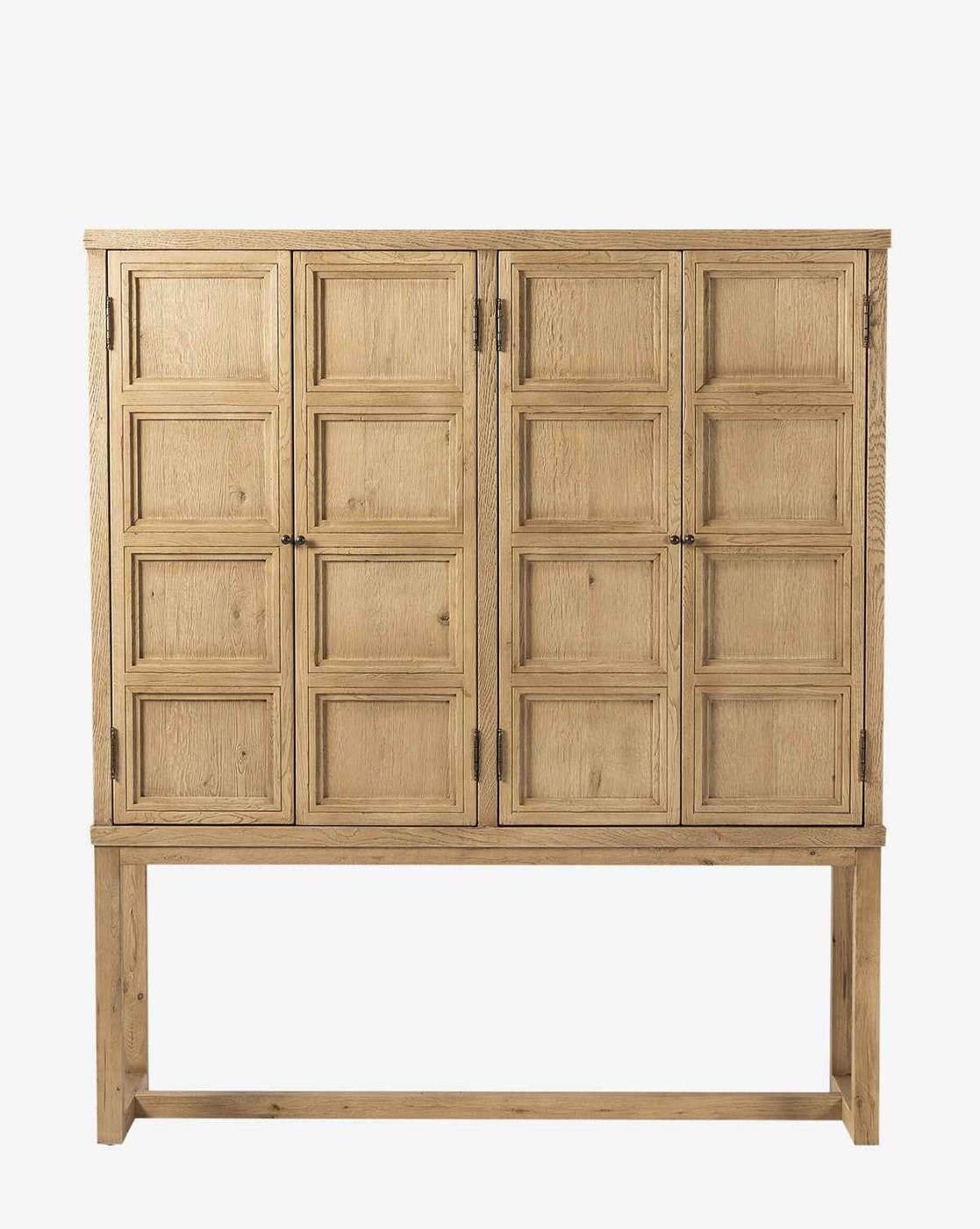 Meşe Kabinet Yıpranmış Meşe Bronz Kulplu