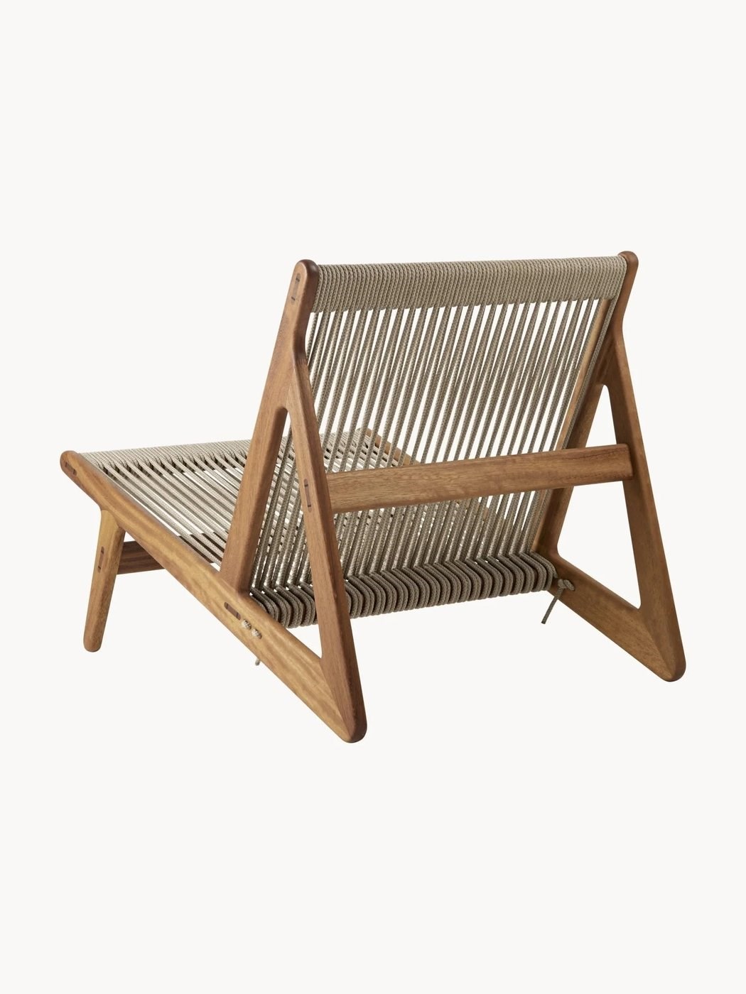 MR01 Initial El Yapımı Iroko Ağacı Bahçe Lounge Sandalyesi