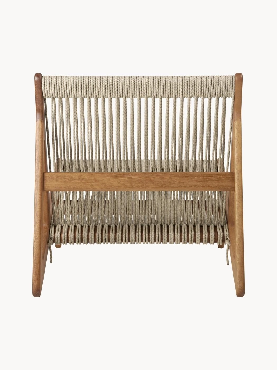 MR01 Initial El Yapımı Iroko Ağacı Bahçe Lounge Sandalyesi