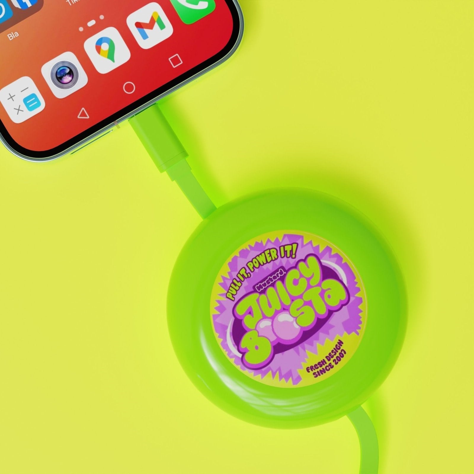 Mustard Juicy Boosta  USB-C 100W Hızlı Şarj Kablosu - Yeşil