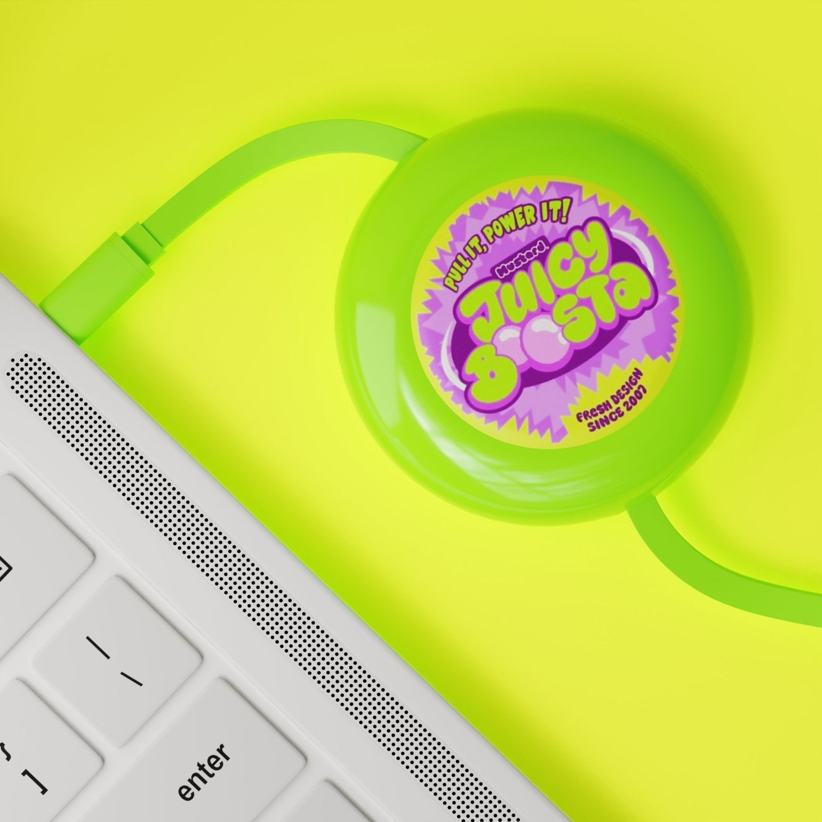 Mustard Juicy Boosta  USB-C 100W Hızlı Şarj Kablosu - Yeşil
