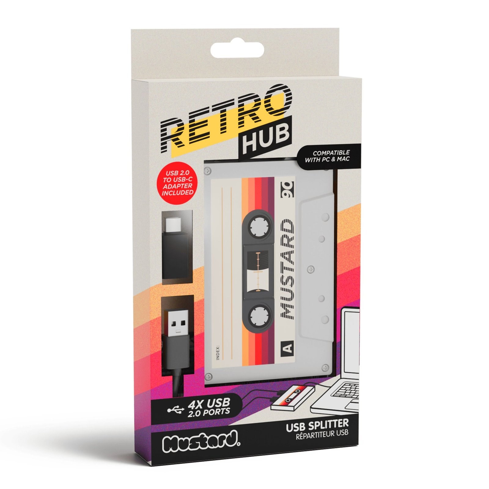 Mustard Retro 4 Girişli USB Çoğaltıcı