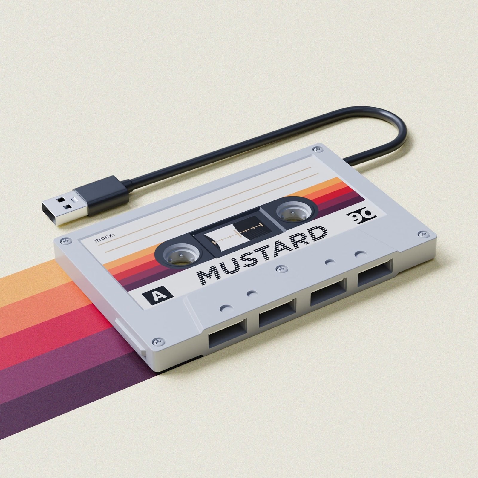 Mustard Retro 4 Girişli USB Çoğaltıcı