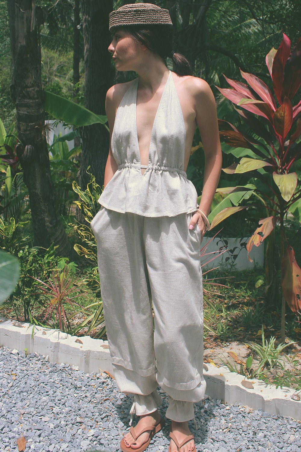 Leela Naturel Keten Pantolon