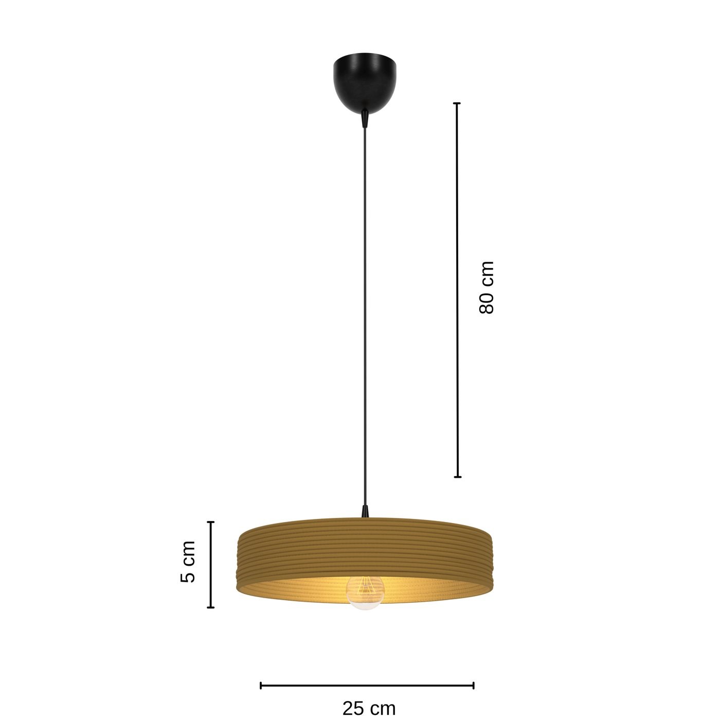 Nest El Yapımı Dekoratif Tasarım Jüt Avize M (Sarı, 300gr.)