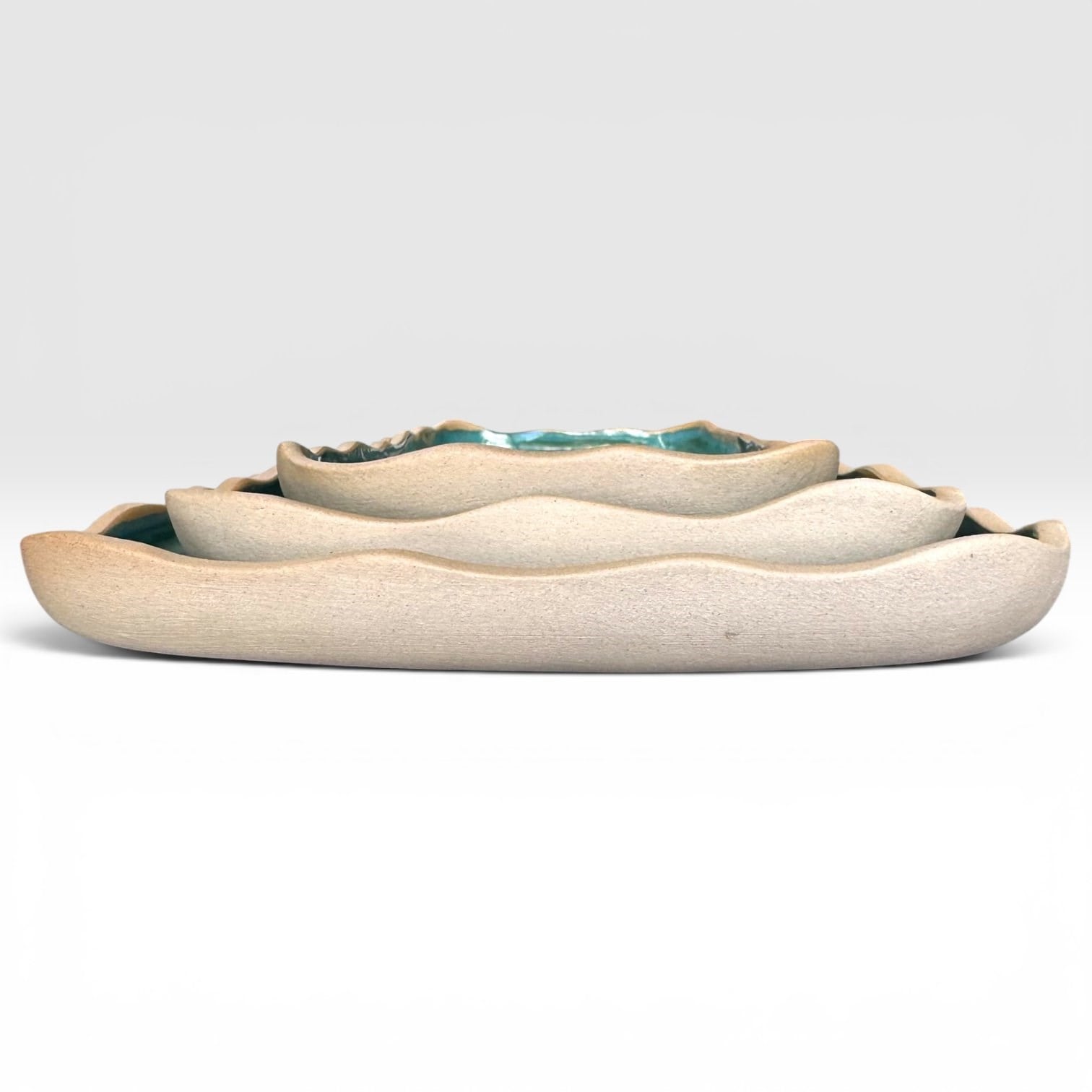 Ocean Teal Shoreline Stoneware Servis Seti