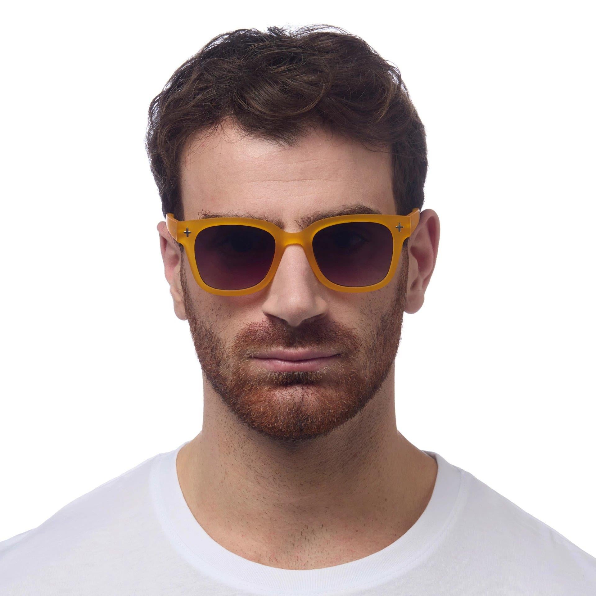 Okkia Giovanni Siyah Lens Unisex Güneş Gözlüğü Sarı