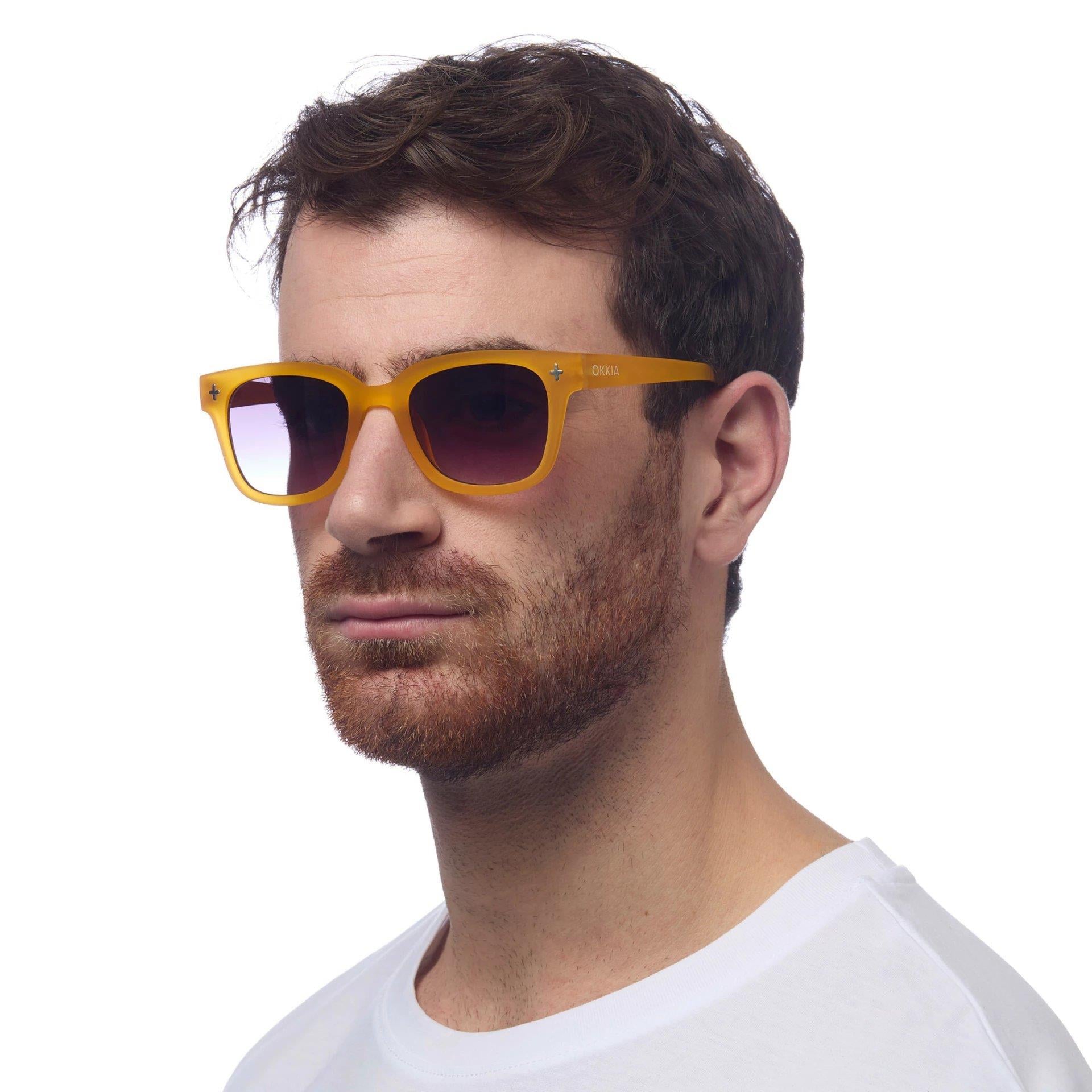 Okkia Giovanni Siyah Lens Unisex Güneş Gözlüğü Sarı