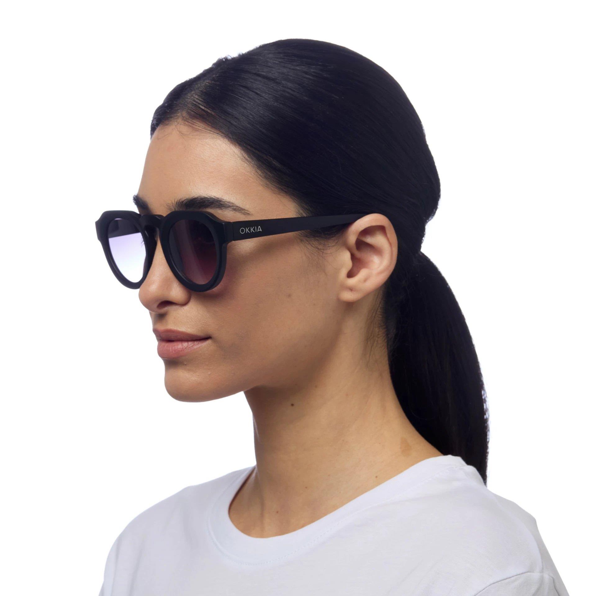 Okkia Zeno Round Unisex Güneş Gözlüğü Siyah