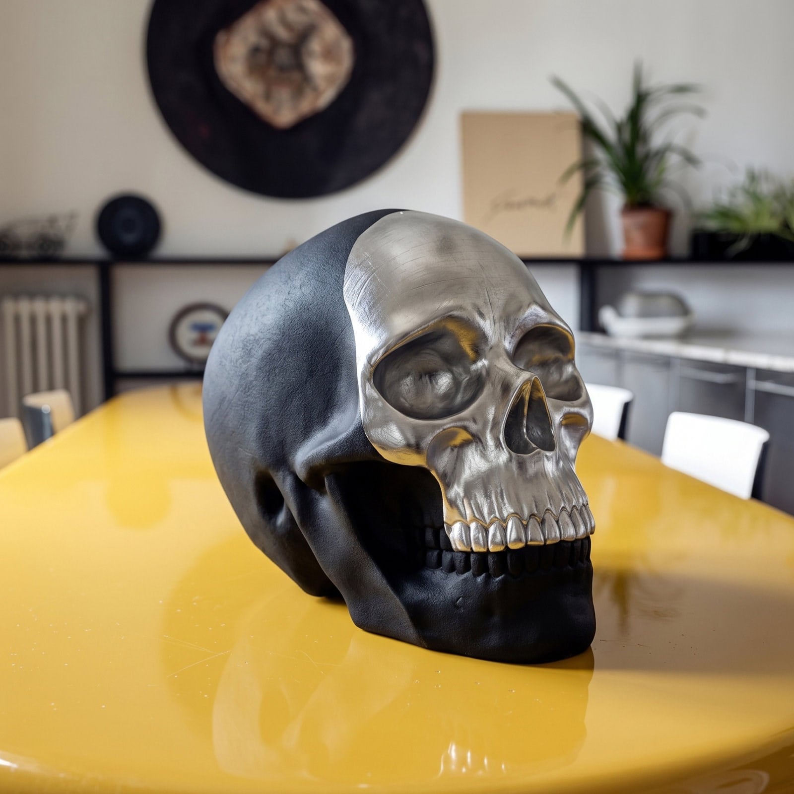 Skull Silver Curtain Heykel