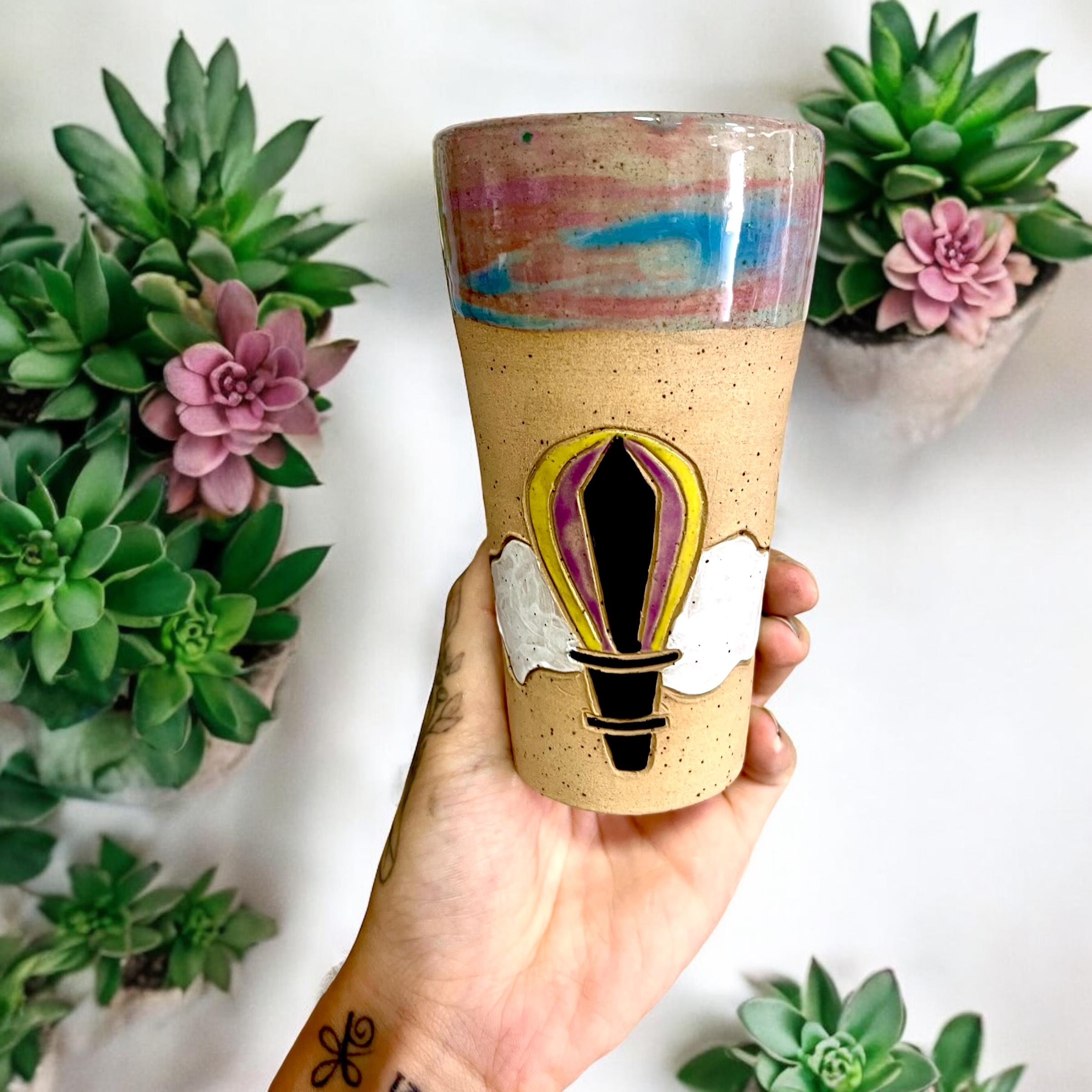 Stoneware Balon Figürlü Bardak