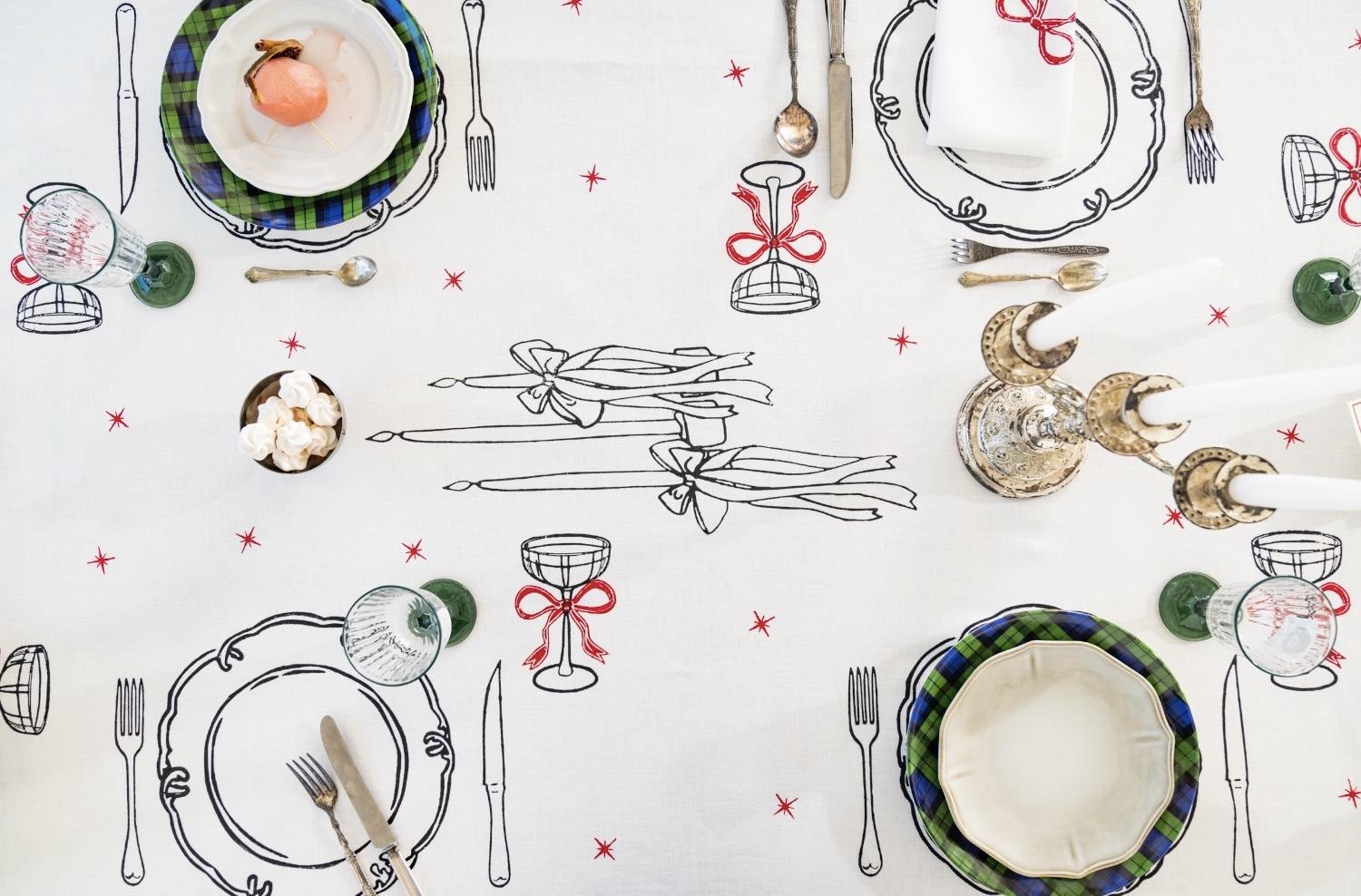 Table Setting Christmas Masa Örtüsü