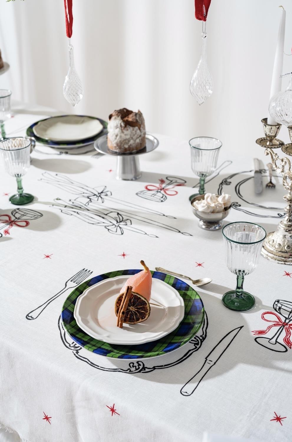 Table Setting Christmas Masa Örtüsü