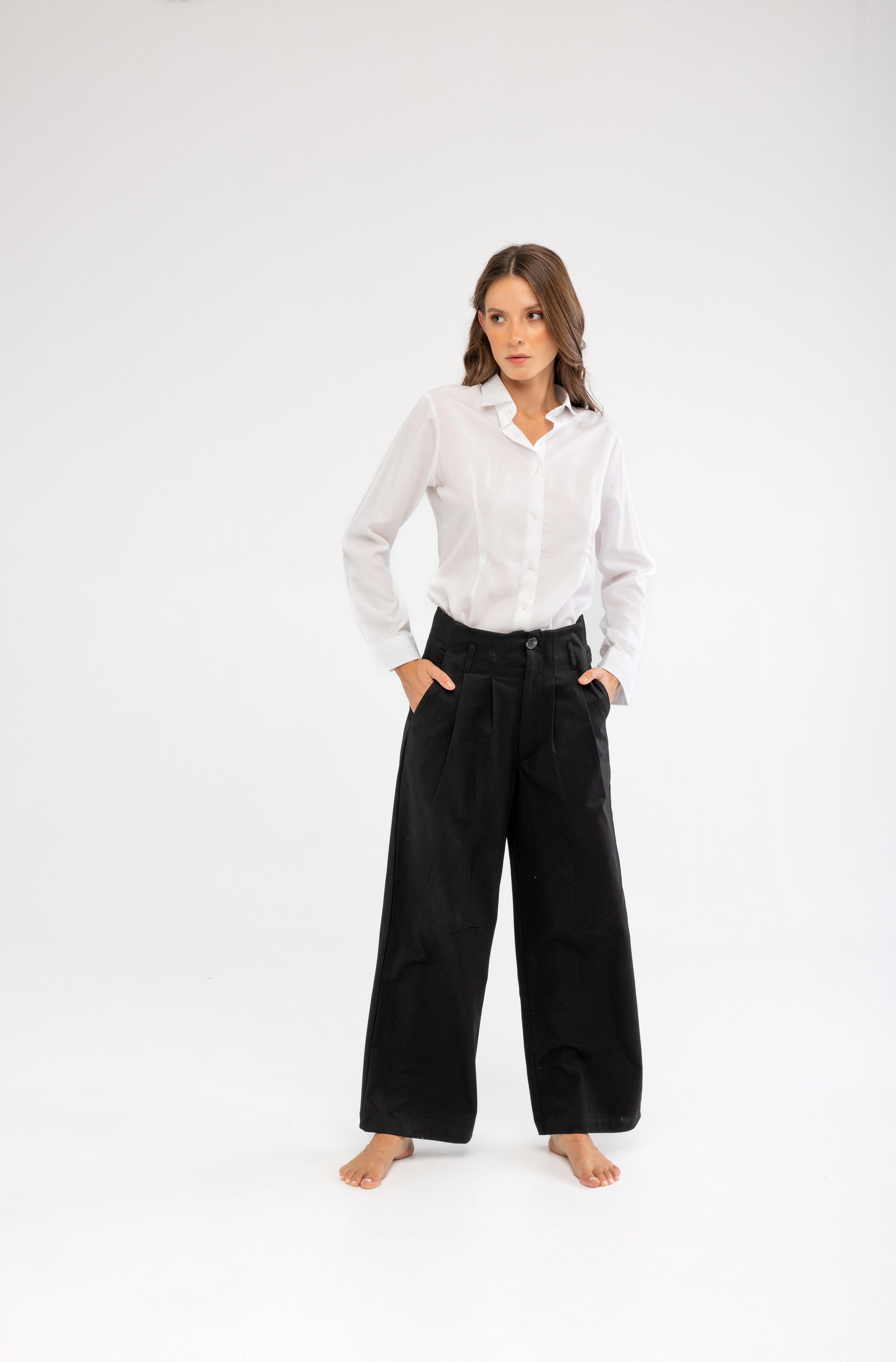 Tencel Slim Fit Kadın Beyaz Gömlek