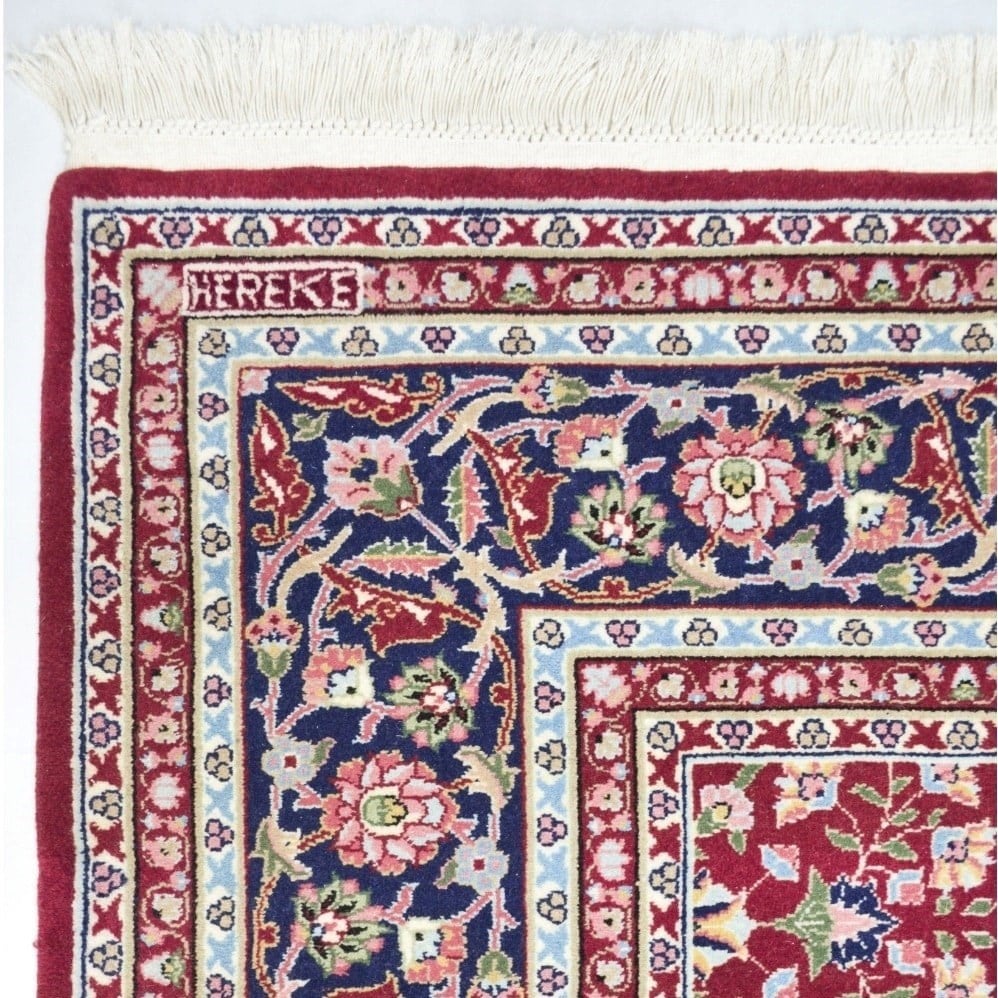 Yedi Dağın Çiçeği El Dokuma Kare Hereke Halısı 170x170 cm
