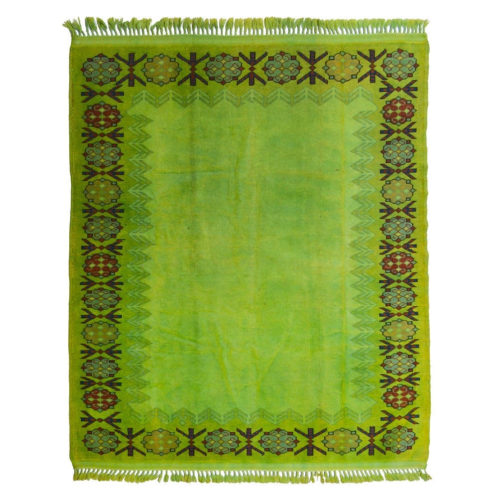 Yeşil Renk Vintage Türkmen Yörük Halısı 170x200 cm