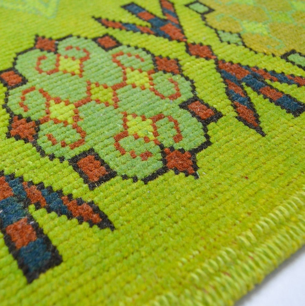 Yeşil Renk Vintage Türkmen Yörük Halısı 170x200 cm