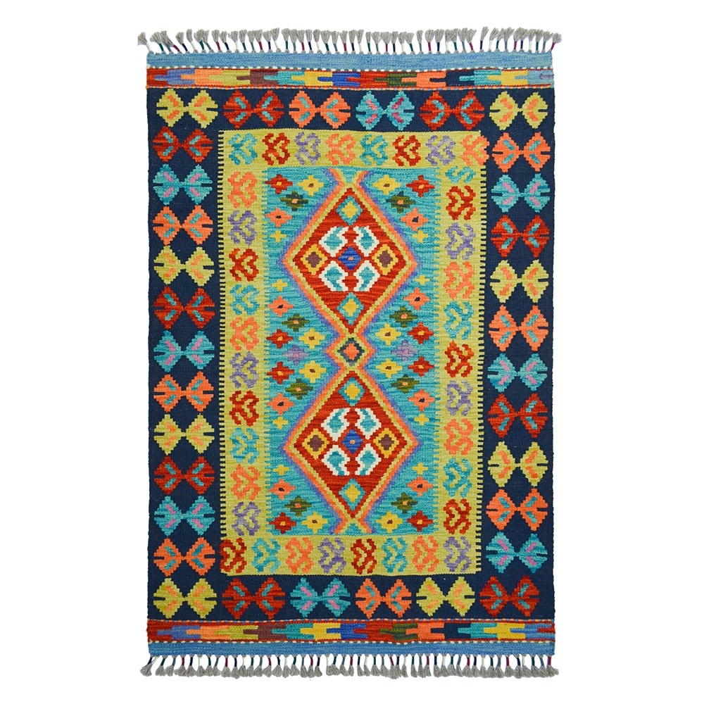 Yünden El Dokuma Afgan Kilim 100x150 cm