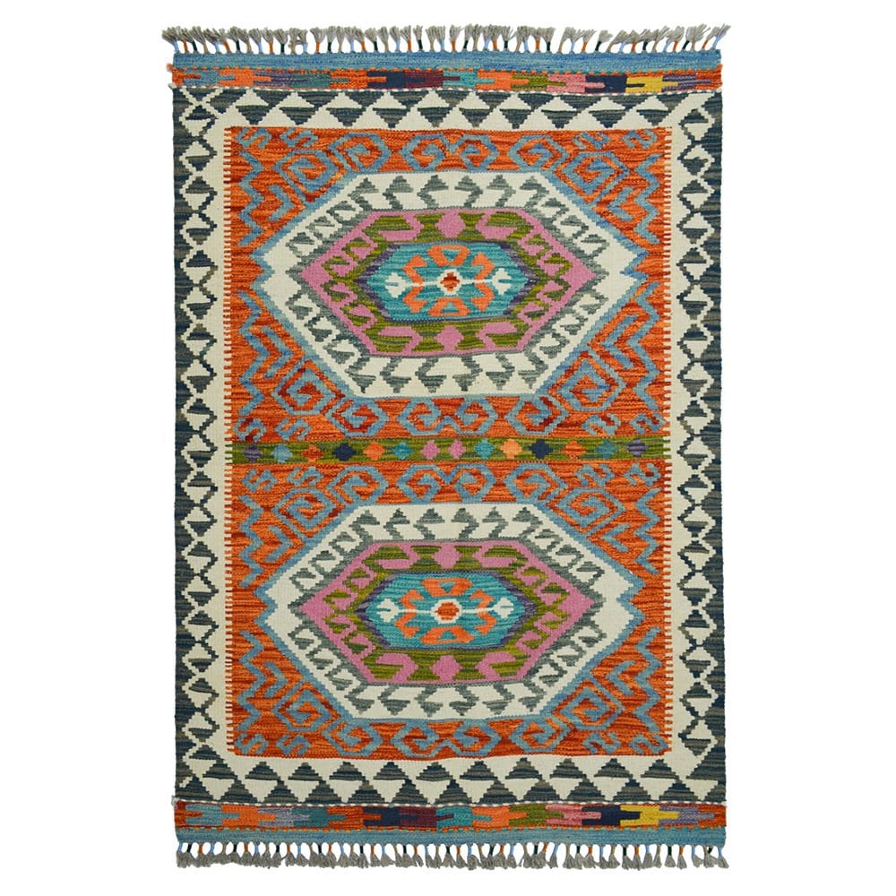 Yünden El Dokuma Afgan Kilim 100x150 cm