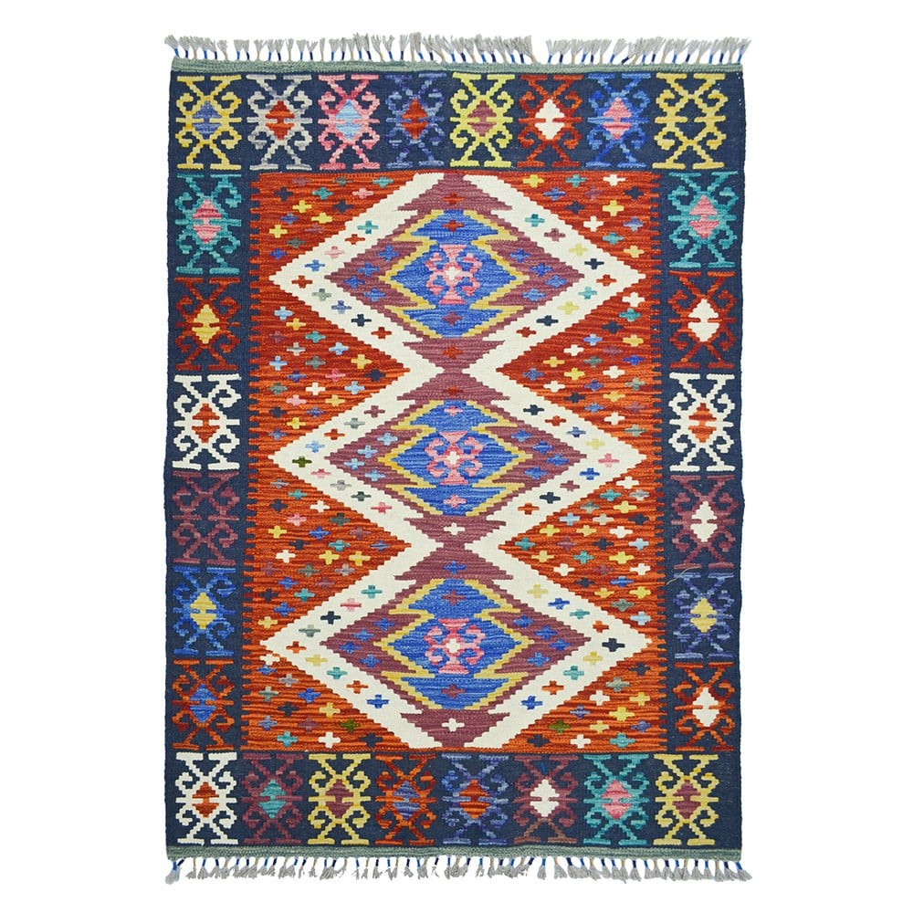 Yünden El Dokuma Afgan Kilim 100x155 cm