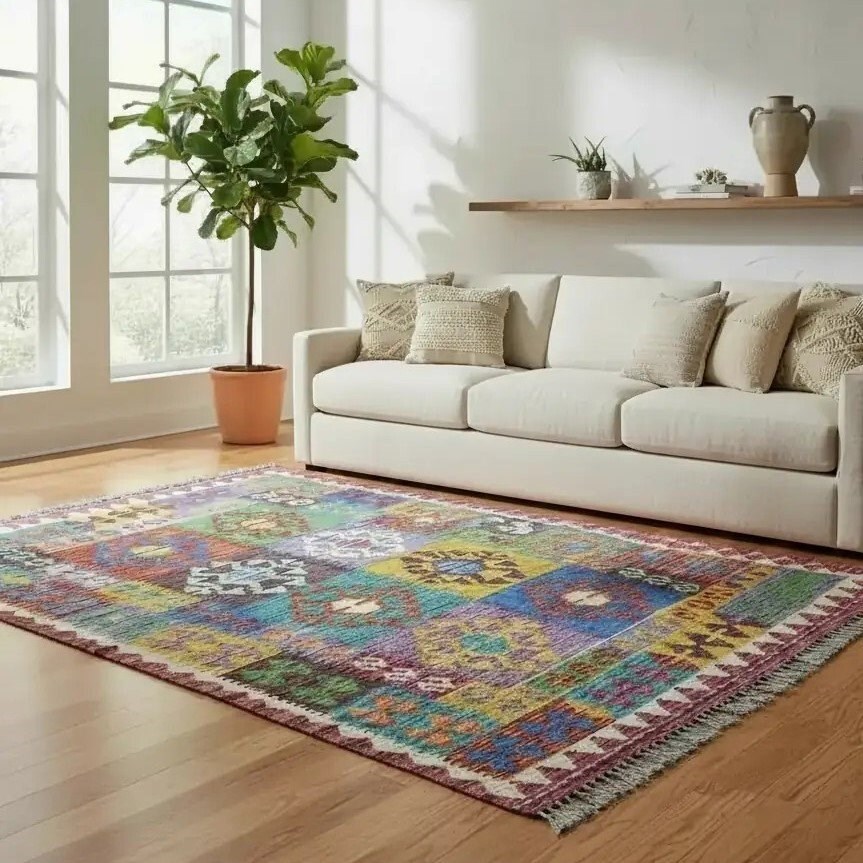 Yünden El Dokuma Afgan Kilim 125x175 cm