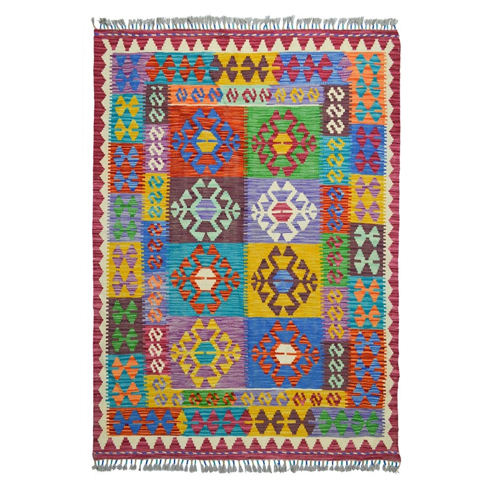 Yünden El Dokuma Afgan Kilim 125x175 cm