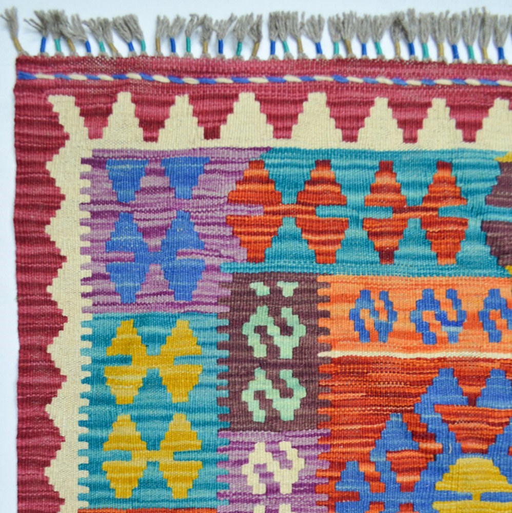 Yünden El Dokuma Afgan Kilim 125x175 cm
