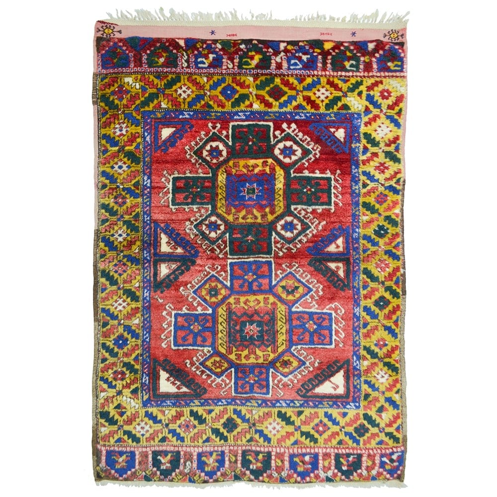 Yünden El Dokuma Vintage Konya Yatak Halısı 120x180 cm