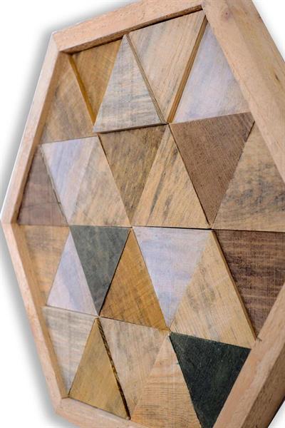 ·heXagon· Rustik El yapımı Ahşap Duvar Tablosu