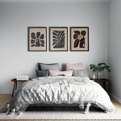 ·Kadın· 3lü Set Soyut Ahşap Duvar Tablosu