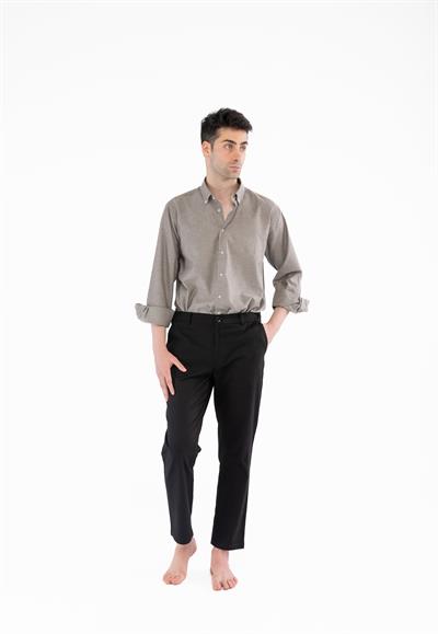 %100 Pamuk Relaxed Fit Gri Gömlek