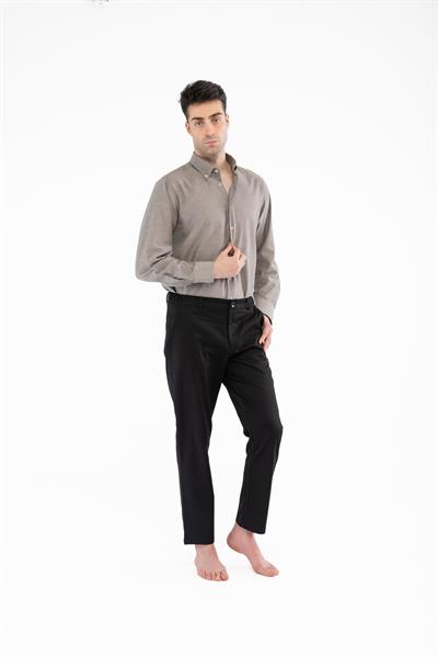 %100 Pamuk Relaxed Fit Gri Gömlek