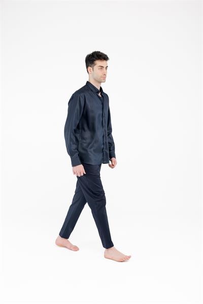 %100 Tencel Regular Fit Lacivert Gömlek