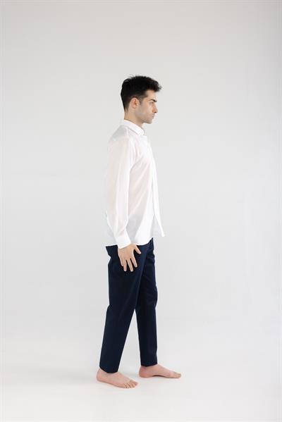 %100 Tencel Relaxed Fit Beyaz Gömlek