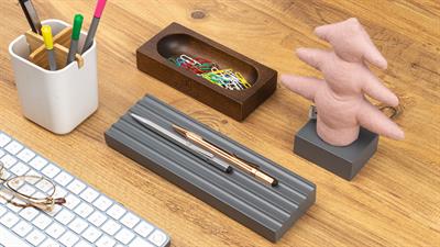 Kayigo  Woody  Gri Üçlü Ofis  Seti - Pembe Çam
