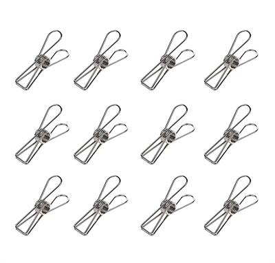 Kayigo Tiny Paslanmaz Çelik  Mini Mandal On ikili - Metalik Gri