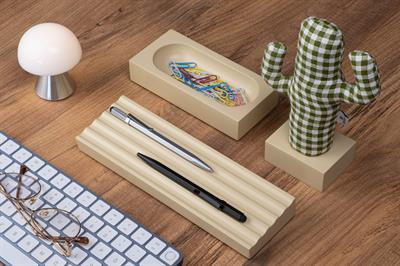 Kayigo Woody Krem Üçlü Ofis  Seti - Pötikareli Cactus