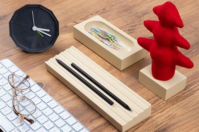 Kayigo Woody Krem Üçlü Ofis Seti - Kırmızı Çam
