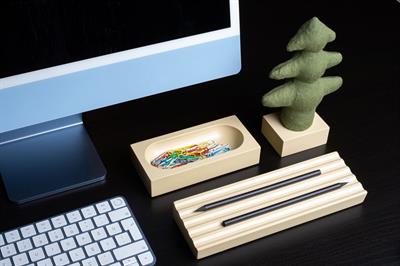 Kayigo Woody Krem Üçlü Ofis Seti - Yeşil Çam