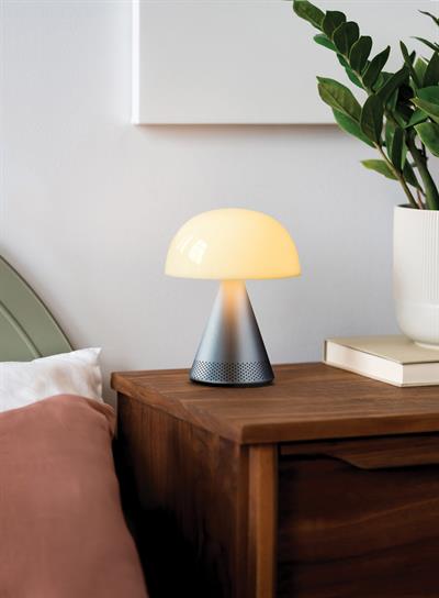 Lexon Mina L Led Lamba ve  Bluetooth Hoparlör Metalik Gri