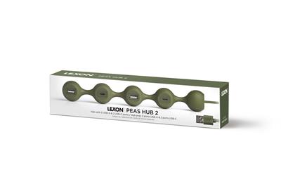 Lexon Peas Hub 2 Usb Çoğaltıcı Haki
