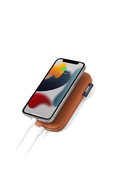 Lexon Softpower Wirelessbank Kablosuz Şarj Cihazı & Powerbank - Kahverengi
