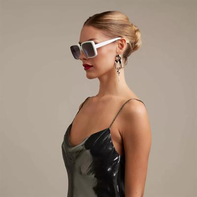 Okkia Alessia Unisex Güneş Gözlüğü Beyaz