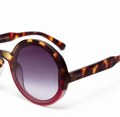 Okkia Monica Unisex  Büyük Yuvarlak Güneş Gözlüğü Havana Pembesi