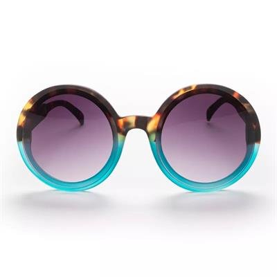 Okkia Monica Unisex Büyük Yuvarlak Güneş Gözlüğü Havana Mavisi